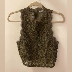 Zara Lace High Neck Tank